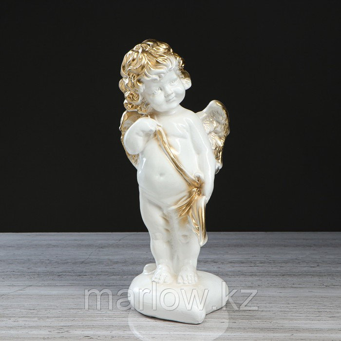 Статуэтка "Ангел Амур", бело-золотистый цвет, 33 см - фото 1 - id-p111439015