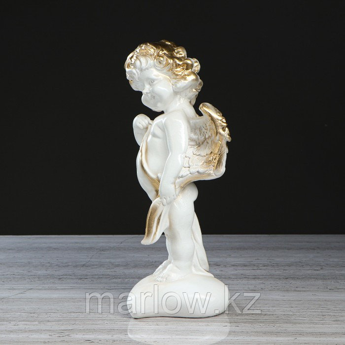Статуэтка "Ангел Амур", бело-золотистый цвет, 33 см - фото 2 - id-p111439015