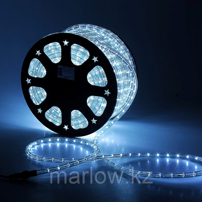 LED шнур 13 мм, круглый, 100 м, фиксинг, 2W-LED/м-36-220V. набор д/подкл, БЕЛЫЙ - фото 1 - id-p111459794