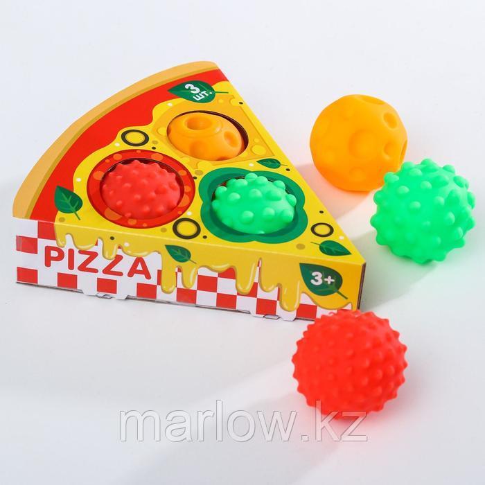 Подарочный набор развивающих, массажных мячиков «Пицца», 3 шт - фото 1 - id-p111433427