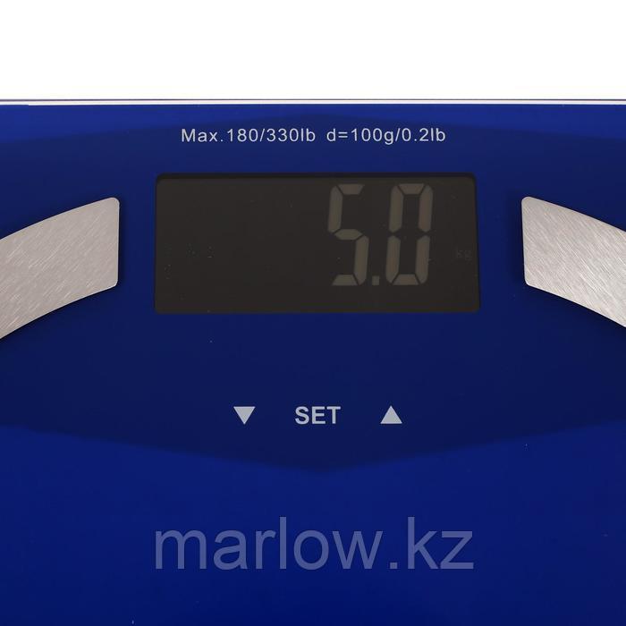 Весы напольные Sakura SA-5056, электронные, до 180 кг, 2хААА, стекло, голубые - фото 3 - id-p111433446