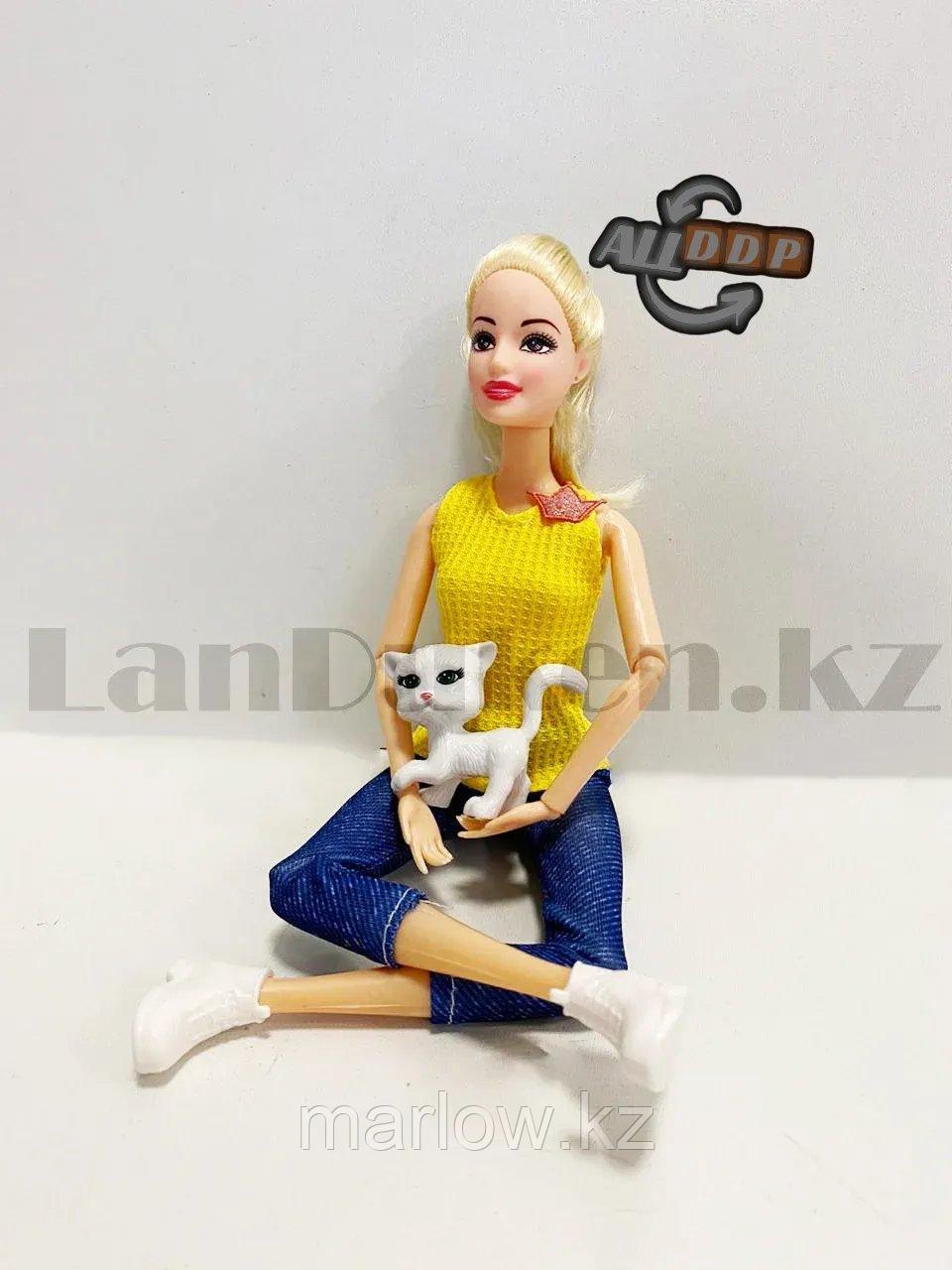 Детский набор кукла с подвижными руками и ногами на велосипеде и с кошкой Miss Gaga - фото 6 - id-p111452909