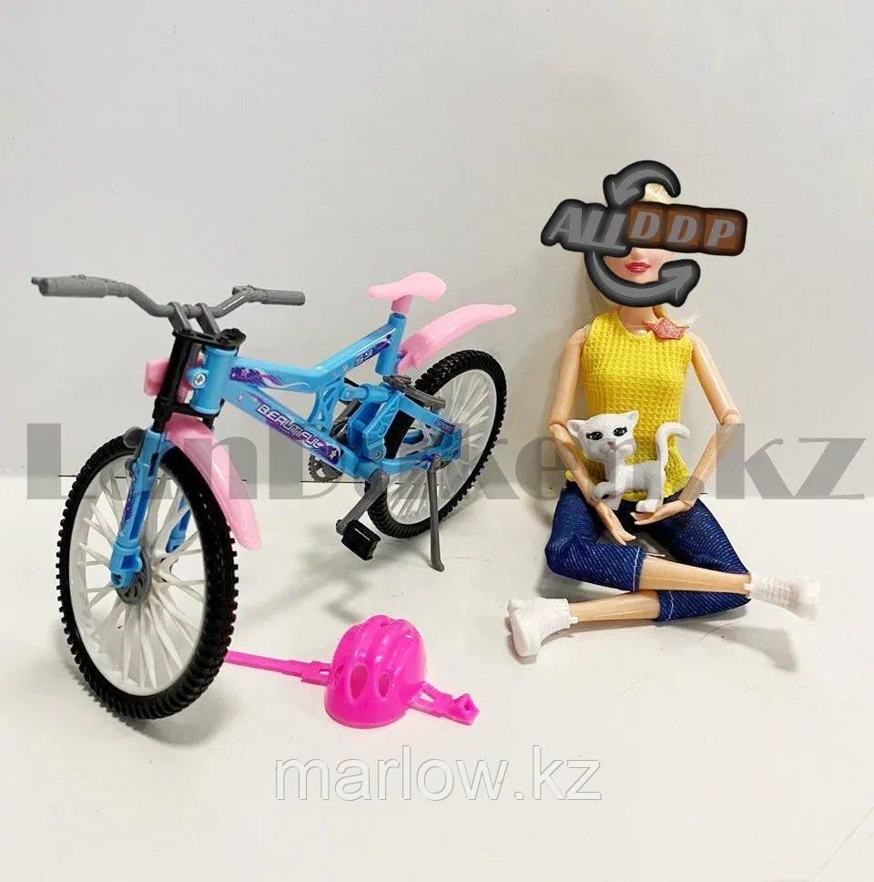 Детский набор кукла с подвижными руками и ногами на велосипеде и с кошкой Miss Gaga - фото 10 - id-p111452909