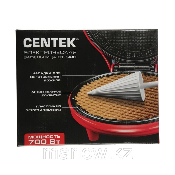 Вафельница электрическая Centek CT-1441, 700 Вт, тонкие вафли, красная - фото 10 - id-p111434470