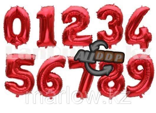 Воздушные шары цифры красные 81 сантиметр, от 0 до 9 - фото 1 - id-p111453921