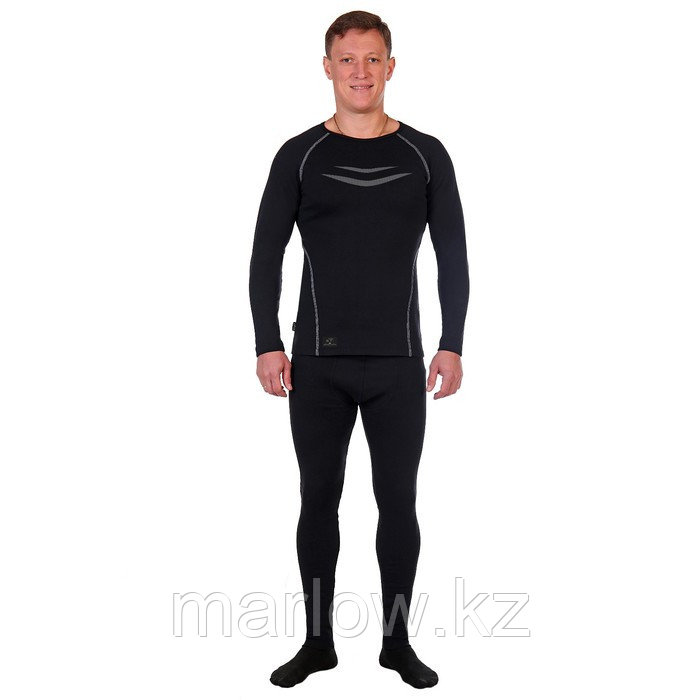 Термобельё мужское (лонгслив, кальсоны), цвет чёрный, размер 48 - фото 2 - id-p111459870