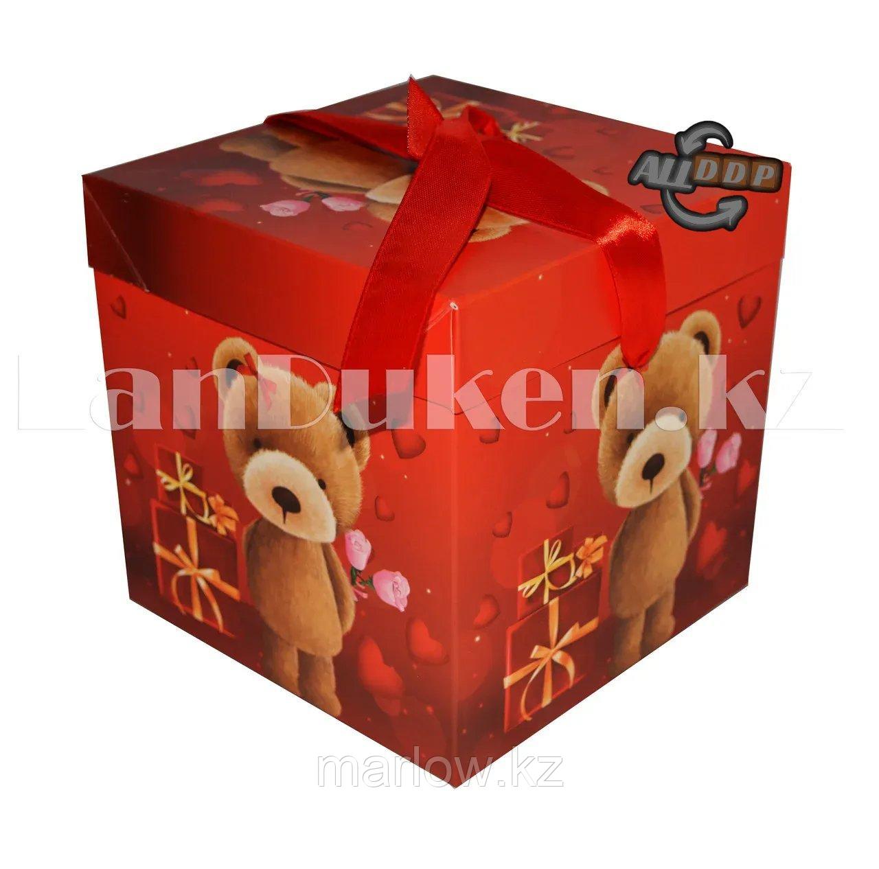 Подарочная новогодняя упаковка 15*15 см (средняя) Медвежонок - фото 1 - id-p111453928