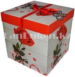 Подарочная новогодняя упаковка 30х30 см (Макси) Роза