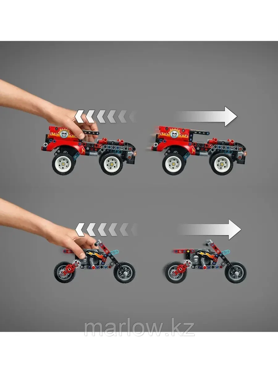 Конструктор Шоу трюков на грузовиках и мотоциклах 610 дет. 42106 LEGO Technic - фото 5 - id-p111447996