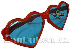 Огромные карнавальные очки "Сердечки" (с красной оправой)