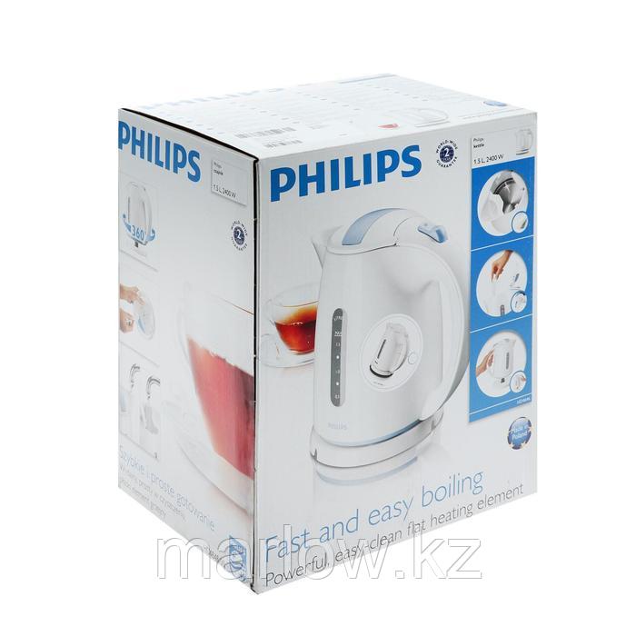 Чайник электрический Philips HD4646/00, пластик, 1.5 л, 2400 Вт, белый - фото 2 - id-p111435344