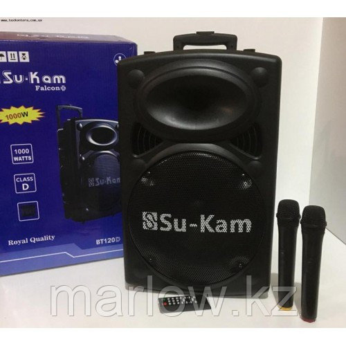 Портативная колонка Su-Kam/1000W BT-120D +2 mic+ BT - фото 1 - id-p111457921