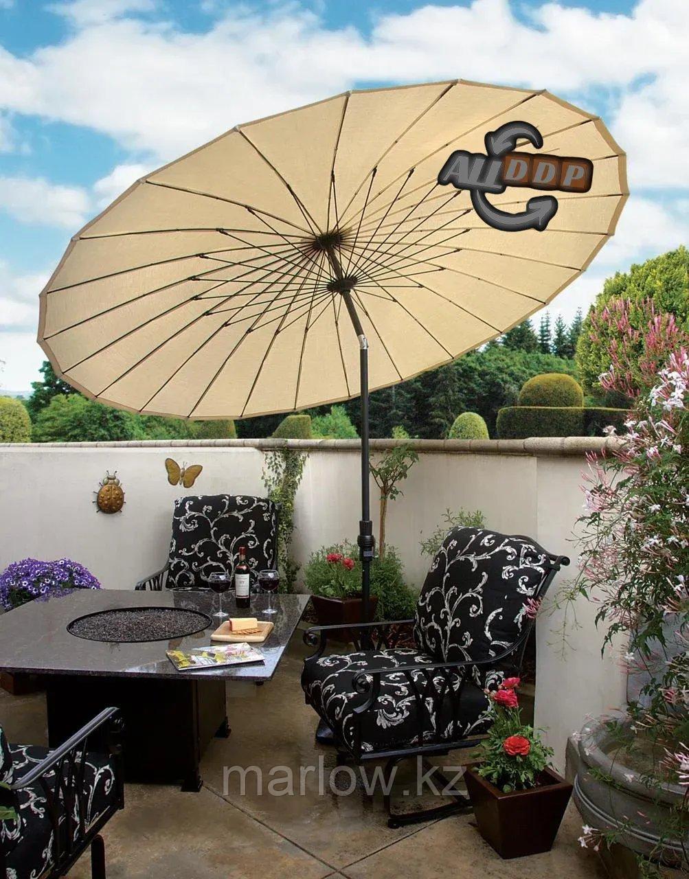 Зонт от солнца "Шанхай" 2,13м с подставкой, бежевый - фото 2 - id-p111450993