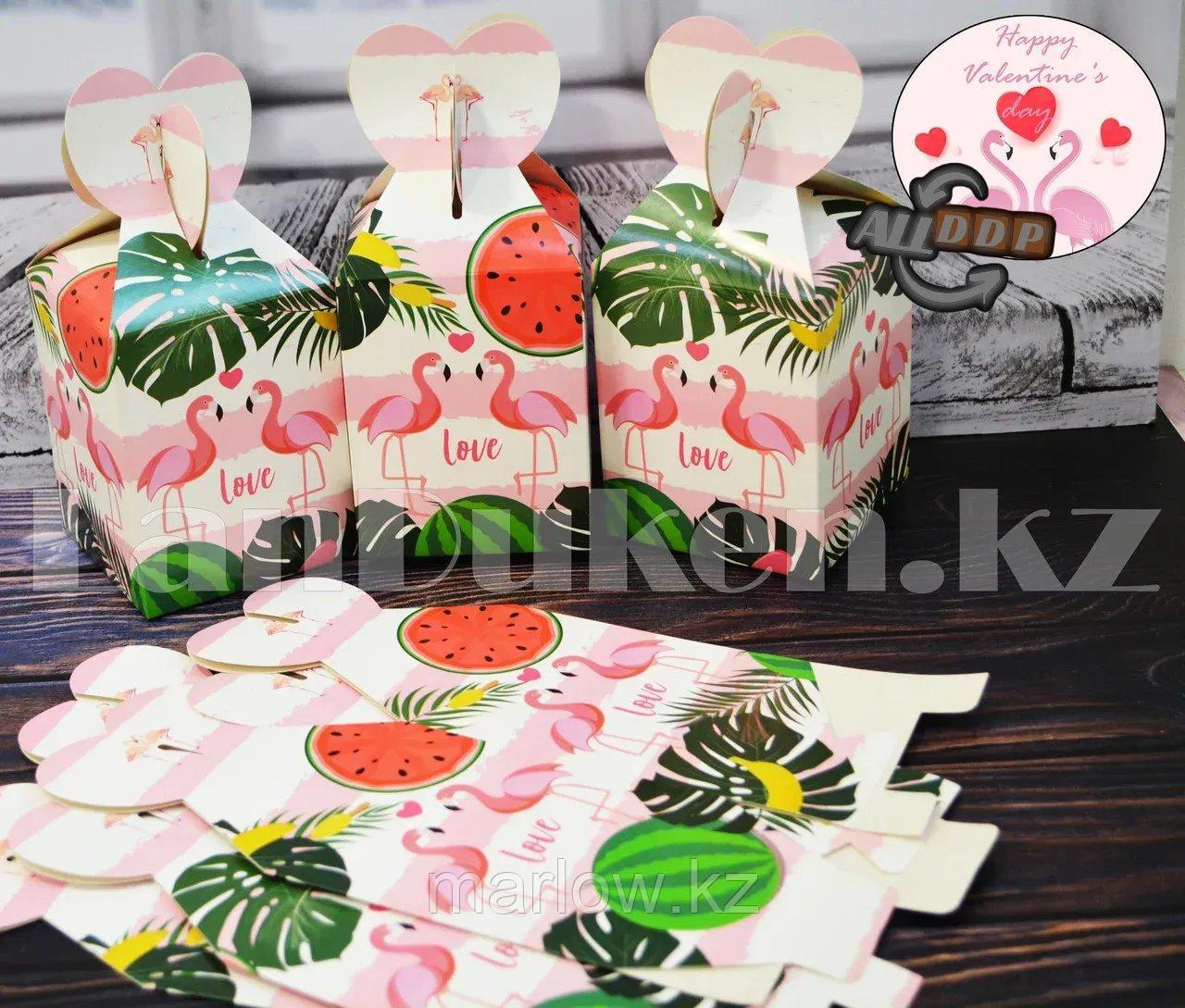 Подарочная упаковка Flamingo love подарочная коробка Бонбоньерка картонная - фото 1 - id-p111453958
