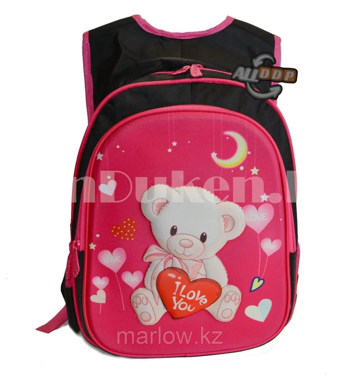 Рюкзак с ортопедической спинкой подростковый Мишка Gole розовый - фото 10 - id-p111453967