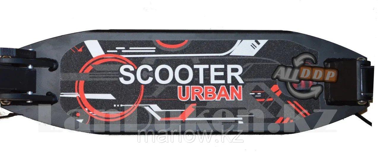 Городской складной самокат с амортизаторами Urban Scooter 116D с ручным дисковым тормозом черный - фото 5 - id-p111452965