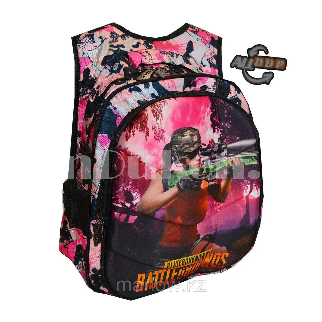 Рюкзак с ортопедической спинкой подростковый камуфляжный Battlegrounds 421 розовый - фото 8 - id-p111453969
