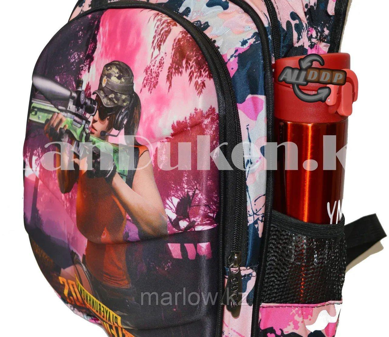 Рюкзак с ортопедической спинкой подростковый камуфляжный Battlegrounds 421 розовый - фото 9 - id-p111453969