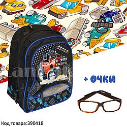 Рюкзак с ортопедической спинкой детский со светоотражателями и с очками Крушитель JinRong F 50