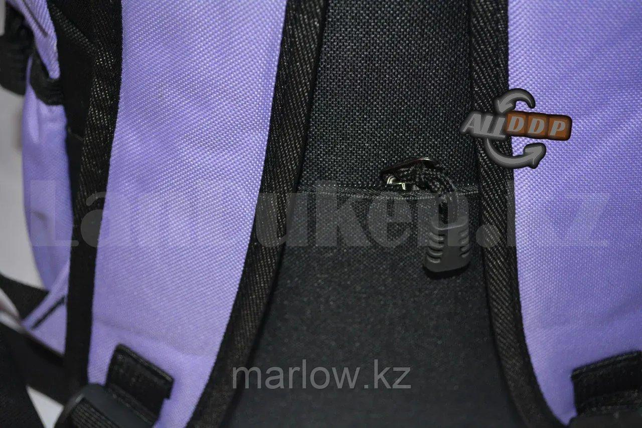 Универсальный школьный рюкзак с пеналом и брелоком сиреневый, надпись The carnival of KKM - фото 6 - id-p111453990