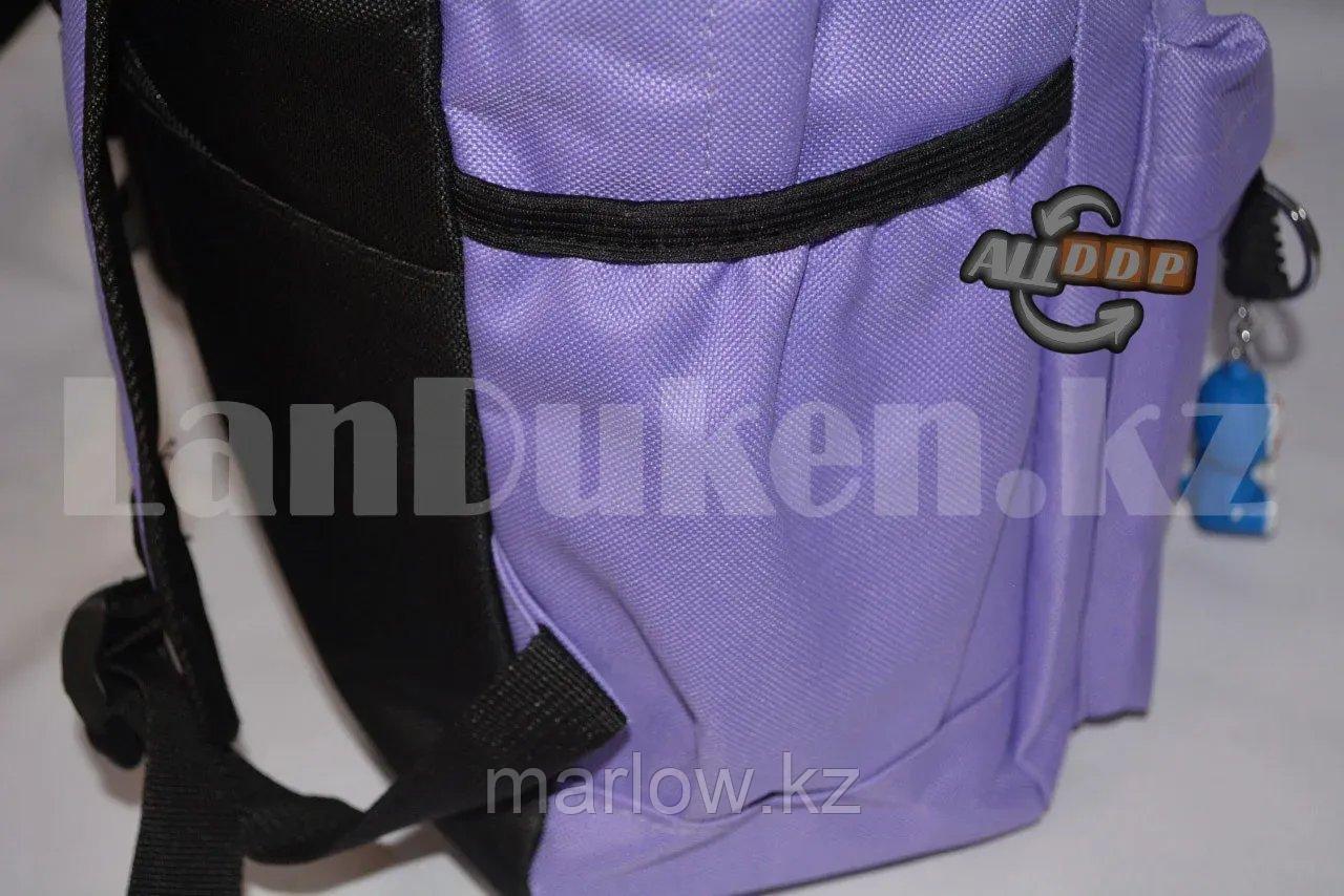 Универсальный школьный рюкзак с пеналом и брелоком сиреневый, надпись The carnival of KKM - фото 9 - id-p111453990
