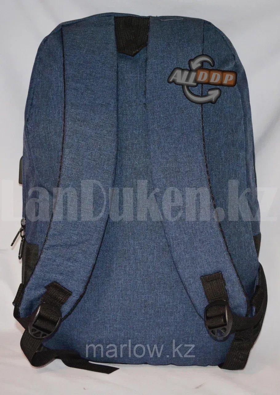 Городской рюкзак с USB портом, синий с черным - фото 5 - id-p111453994