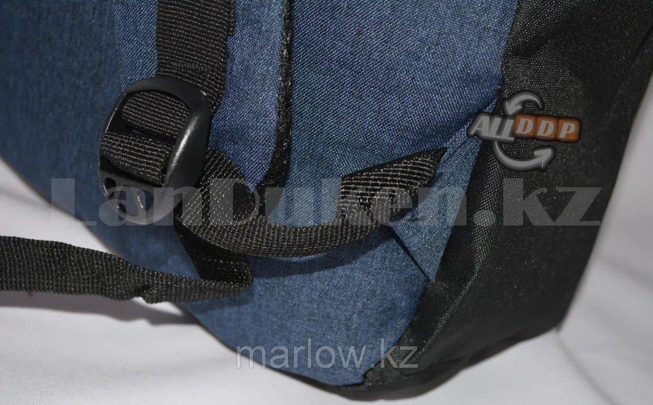 Городской рюкзак с USB портом, синий с черным - фото 7 - id-p111453994
