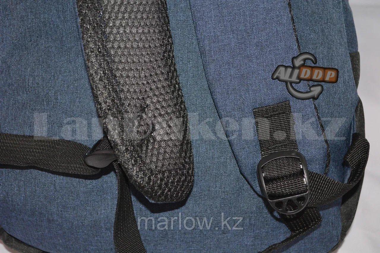 Городской рюкзак с USB портом, синий с черным - фото 10 - id-p111453994