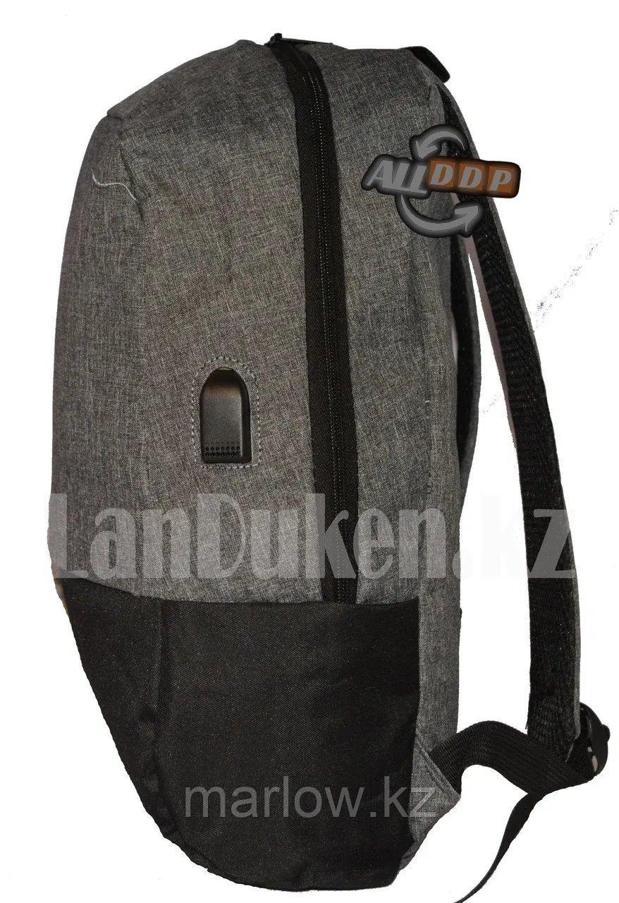 Городской рюкзак с USB портом, серый с черным - фото 4 - id-p111453995