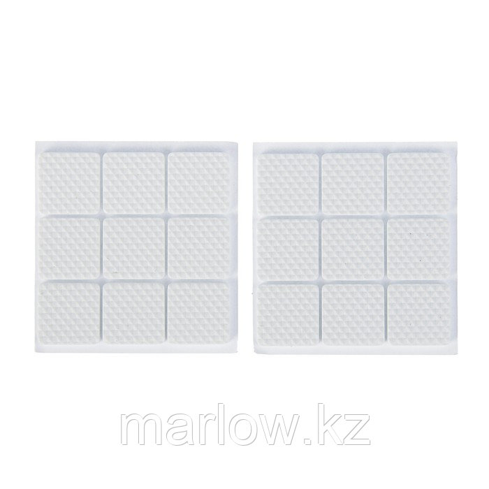 Накладка мебельная квадратная TUNDRA, размер 25 х 25 мм, 18 шт, полимерная, цвет белый - фото 1 - id-p111462936