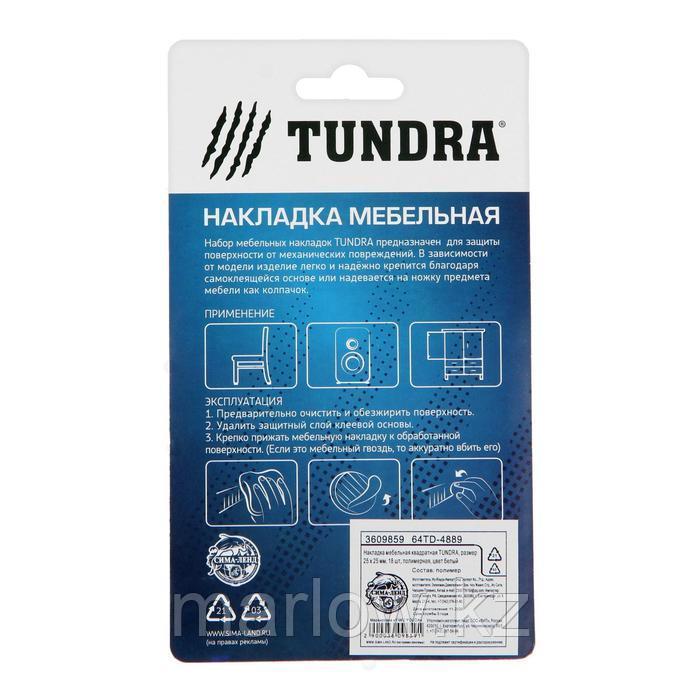 Накладка мебельная квадратная TUNDRA, размер 25 х 25 мм, 18 шт, полимерная, цвет белый - фото 4 - id-p111462936
