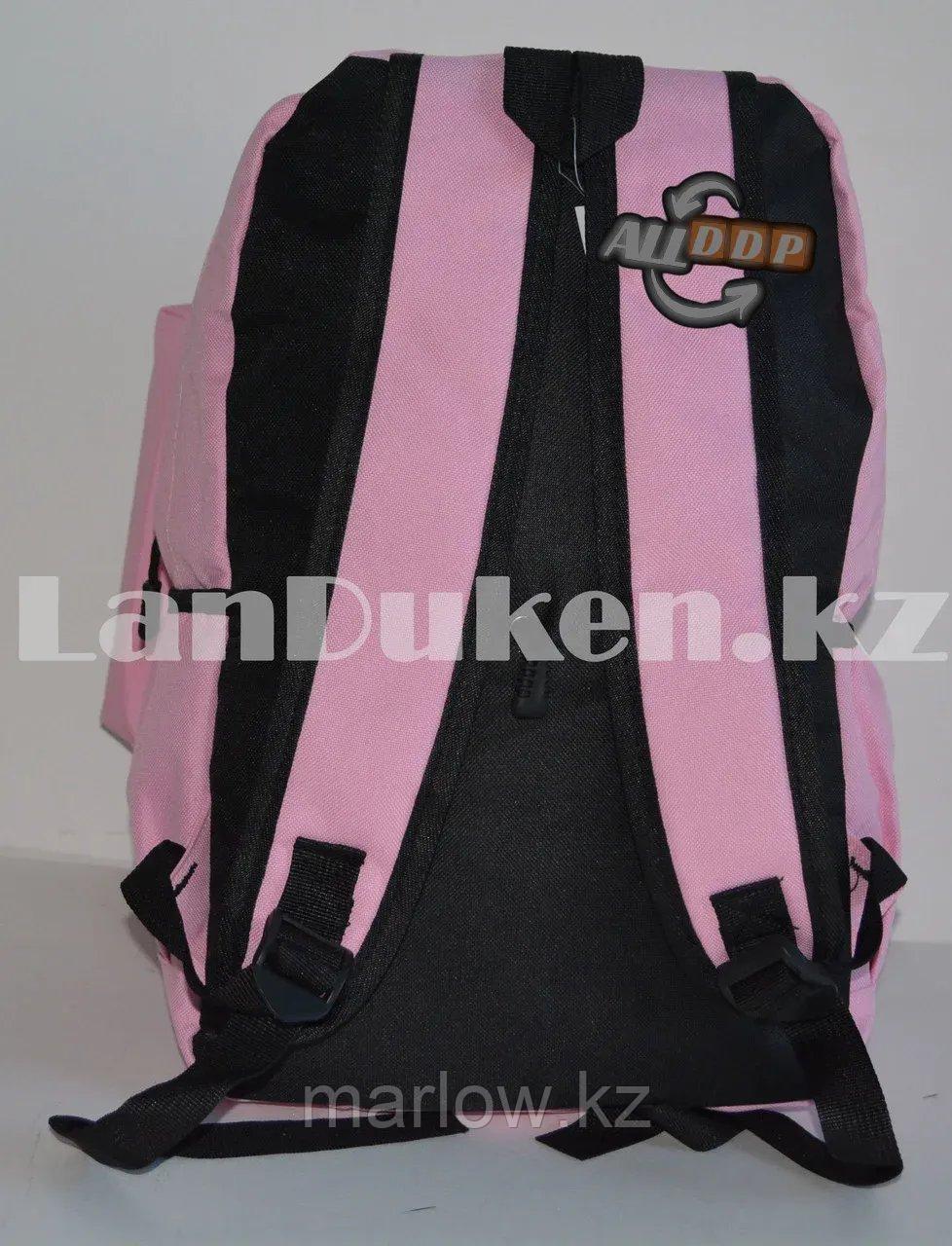 Универсальный школьный рюкзак с пеналом с ушками кошки и брелоком розовый - фото 4 - id-p111454018