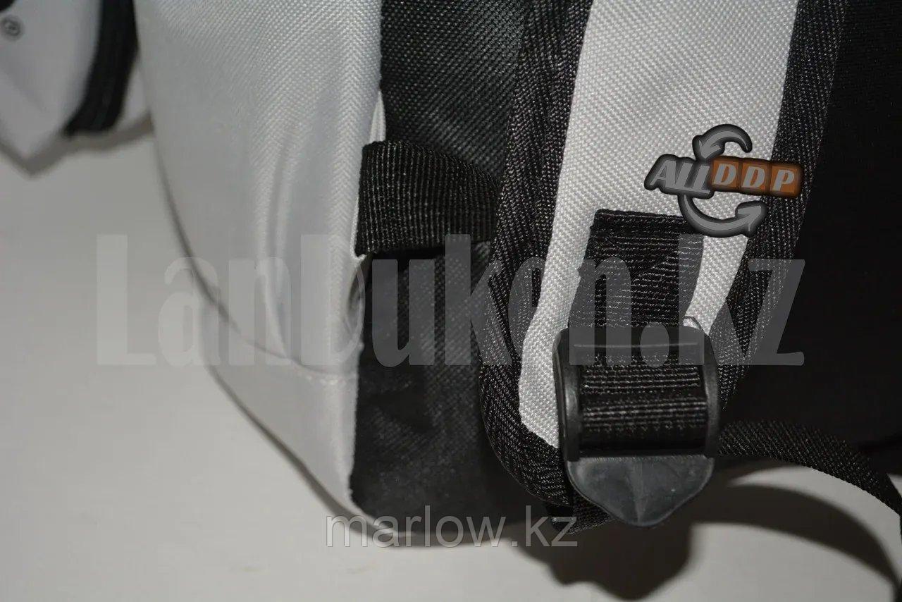 Универсальный школьный рюкзак с пеналом с ушками кошки и брелоком серый - фото 8 - id-p111454023