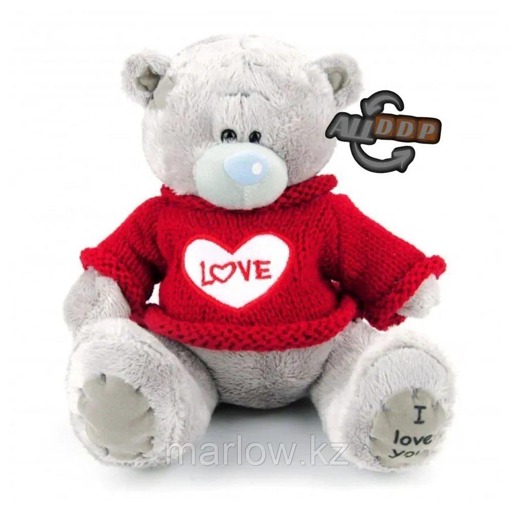 Мягкая игрушка "Мишка Тедди" 20 см в красном свитере - фото 1 - id-p111453045