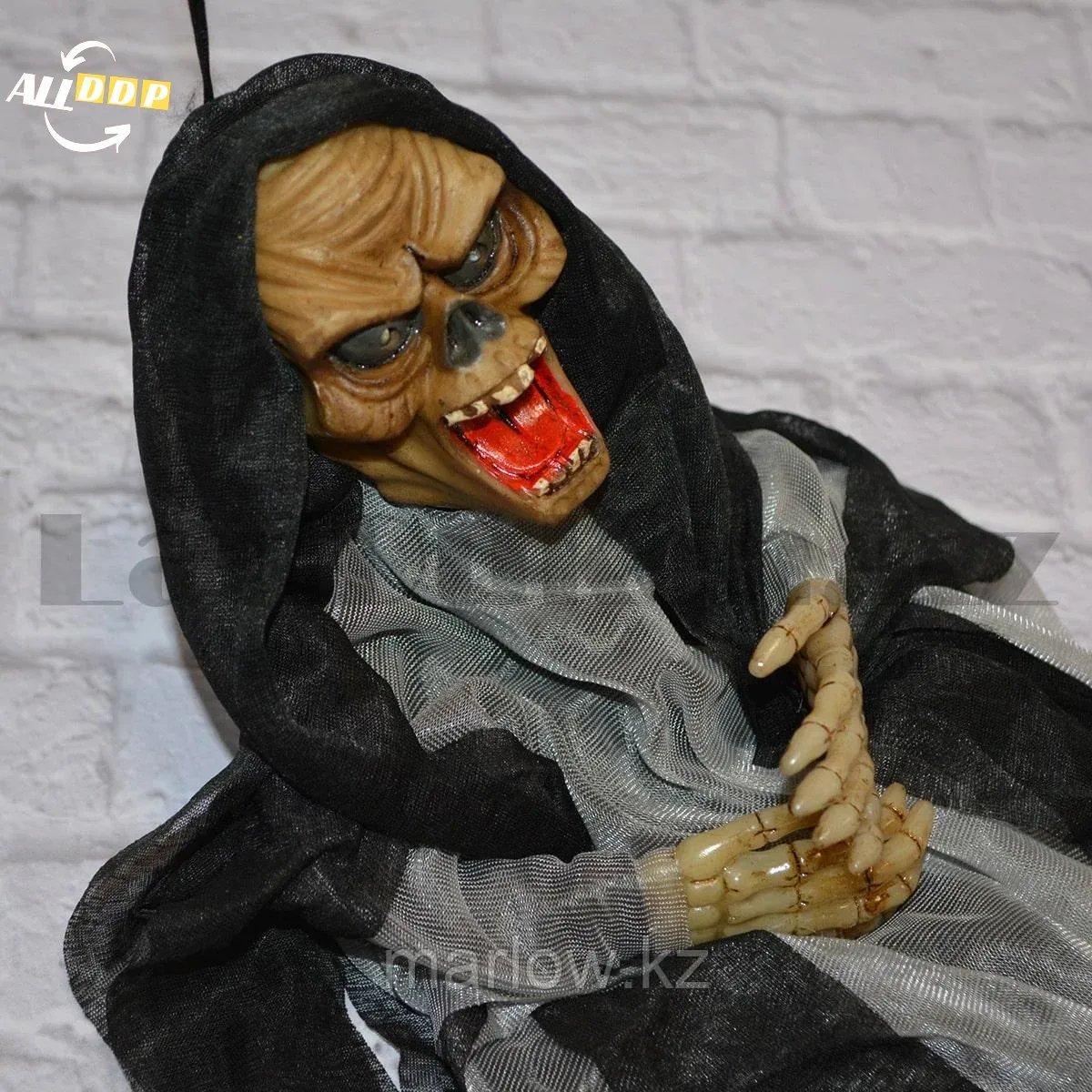 Декорация Скелет музыкальный для Хэллоуина с реакцией на касания (серо-черный) маленький - фото 3 - id-p111459996
