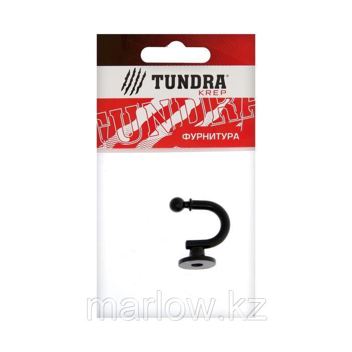 Крючок мебельный TUNDRA КМ1012BL, однорожковый, цвет черный, 1 шт. - фото 2 - id-p111462986