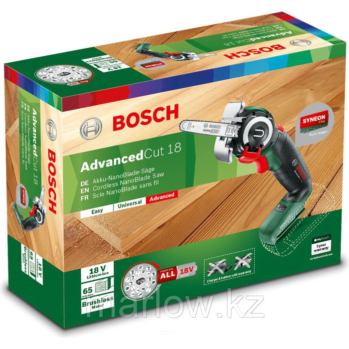 Аккумуляторная цепная пила Bosch AdvancedCut 18, 18 В, шина 2.5" (6.5 см), БЕЗ АКК И ЗУ - фото 3 - id-p111464982