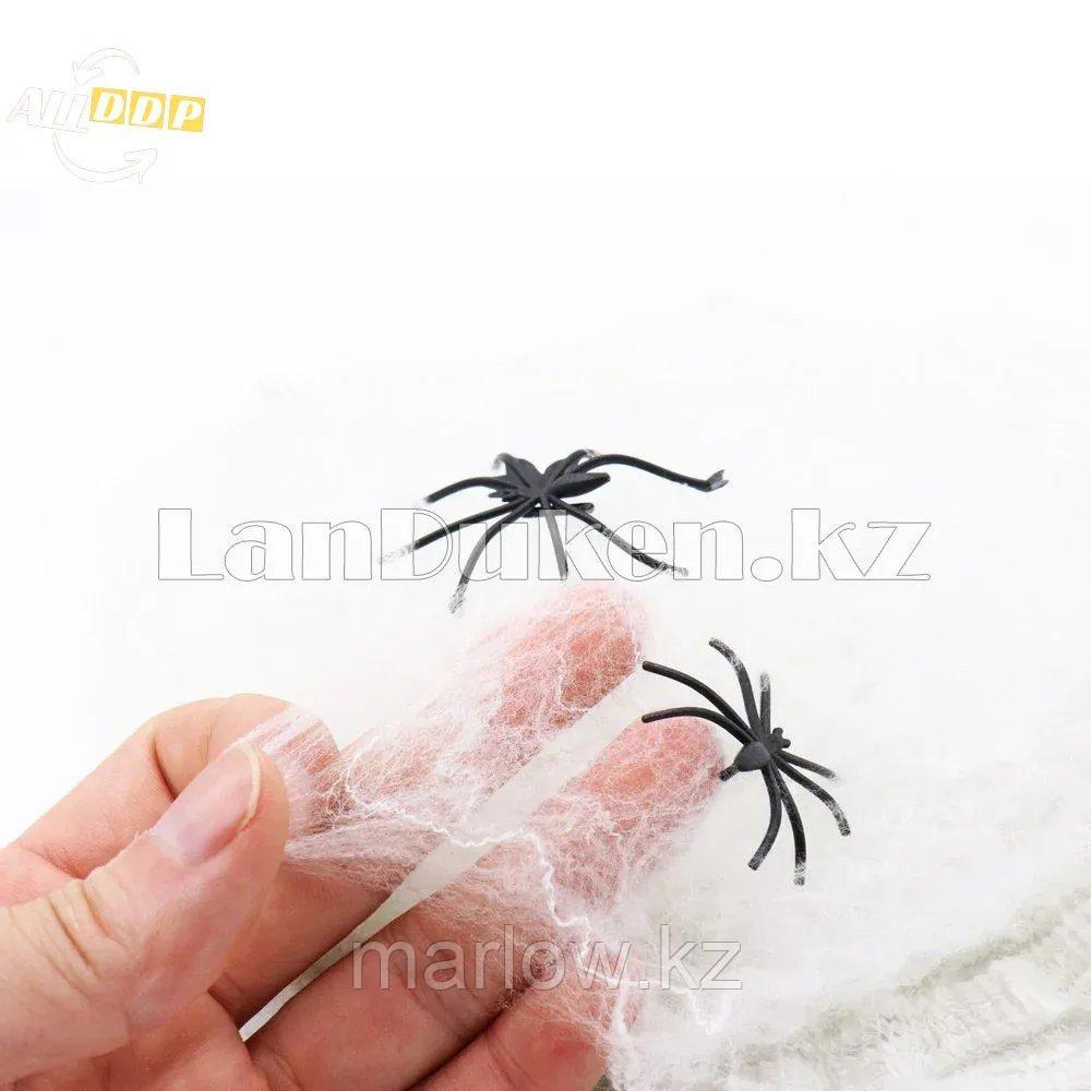 Декоративная марлевая паутина на Хэллоуин Spider webs (белая) - фото 5 - id-p111460020