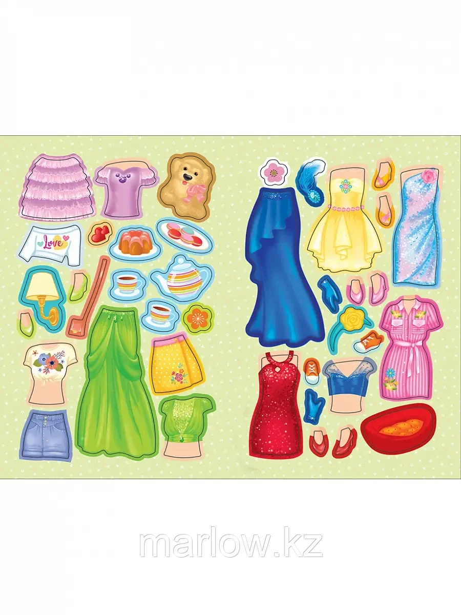 Брошюра с многоразовыми наклейками Наряди куклу В гости к подружке 36296 - фото 2 - id-p111441230