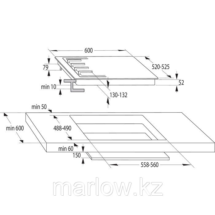 Варочная поверхность Gorenje GCE691BSC, комбинированная, 4 конфорки, 60 см, Hi-Light, чёрная - фото 3 - id-p111436498