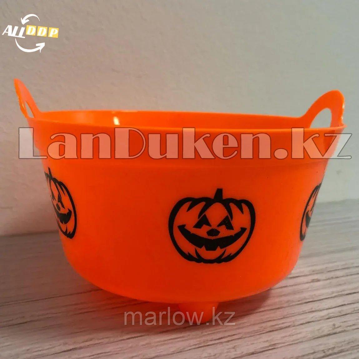 Конфетница круглая для Хэллоуина принт тыква оранжевая - фото 3 - id-p111460033