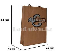 Подарочный пакет картонный ручки шнурованные (для брендирования) 34х25х8см