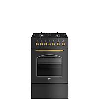 Плита Beko FSE52133DARS, комбинированная, 4 конфорки, 65 л, гриль, чёрная