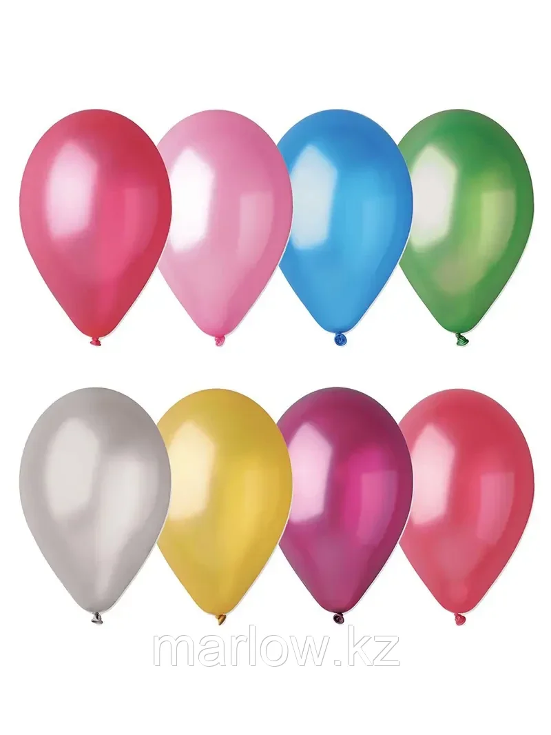 Набор воздушных шаров PM 018-ZB Metallic 25см. (1,8g) цвет в асс. 12шт - фото 1 - id-p111440321