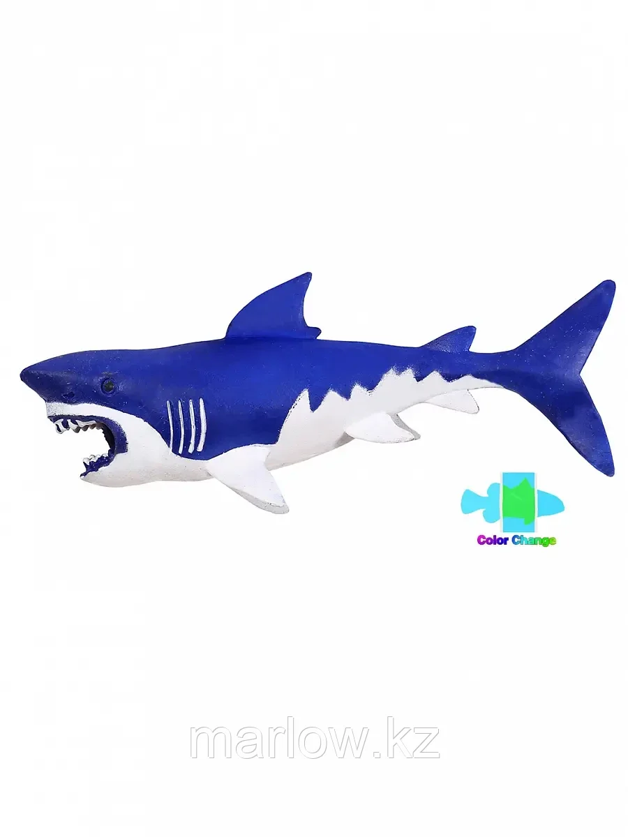 Детская игрушка животкого в виде Бычьей акулы, меняющая цвет под водой синяя W6328-51 "Я играю в зоопарк" - фото 1 - id-p111441340
