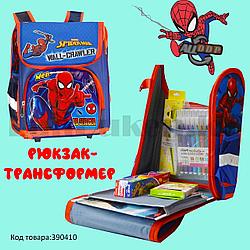 Ранец трансформер (складной) с ортопедической спинкой и со светоотражателями Человек Паук (Spider man)