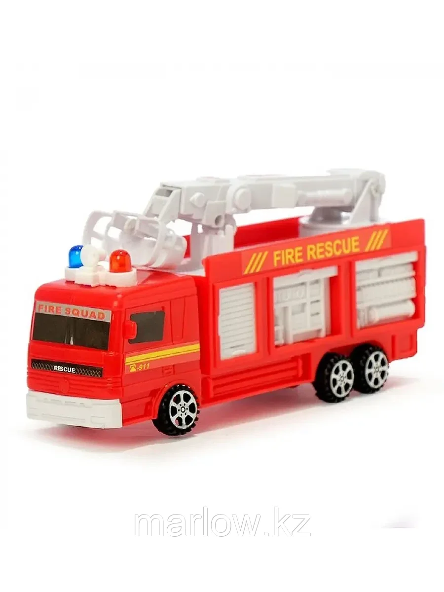 Набор игровой пожарных, пожарная машина(свет,звук) + фигурка пожарного с подвижными конечностями - фото 3 - id-p111443332