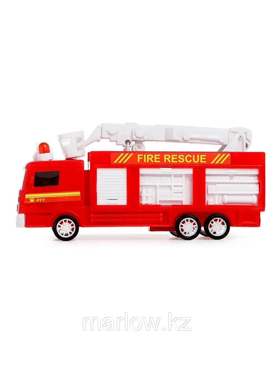 Набор игровой пожарных, пожарная машина(свет,звук) + фигурка пожарного с подвижными конечностями - фото 4 - id-p111443332