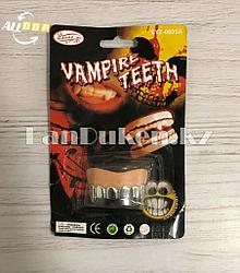 Накладные зубы вампира на Хэллоуин клыки вампира Vampire teeth SYZ-0605A серебристые