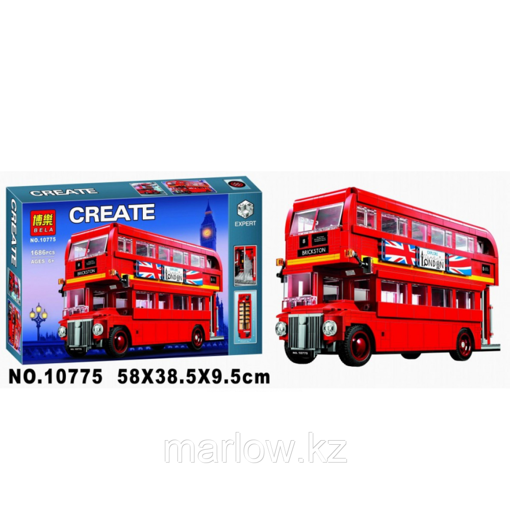 Конструктор Лондонский автобус BELA 10775 аналог LEGO 10258 - фото 1 - id-p111471110